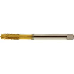 Taraud machine pour trous débouchants, DIN 371, Surface à revêtement TiN, Filetage : M5, Pas 0,8 mm, Long. totale 70 mm, queue Ø 6,0 mm