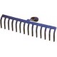 Rateau a cailloux 26214/14 dents, Bleu sans manche