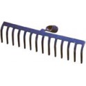 Rateau a cailloux 26216/16 dents, Bleu sans manche