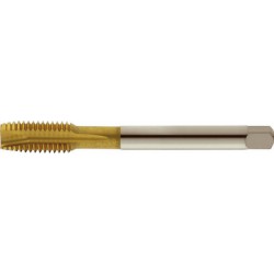 Taraud machine pour trous débouchants, DIN 376, Surface à revêtement TiN, Filetage : M16, Pas 2,0 mm, Long. totale 110 mm, queue Ø 120 mm