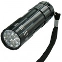 Lampe de poche G16/2, 9 LED noir, jusqu'à 15m
