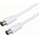 Cable d'antenne 75dB 5,0m blanc KOAX-ST/KOAX-BU