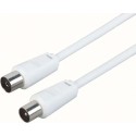 Cable d'antenne 75dB 5,0m blanc KOAX-ST/KOAX-BU