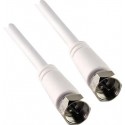 Cable de connexion satellite 5m75dB blanc, F-STECKER/F