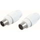 Fiche coaxiale, blanc