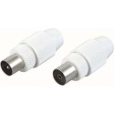 Fiche coaxiale, blanc