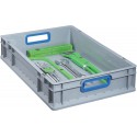 Boite EuroBox 417,400x300x170mmGriffe ouverte ,gris/bleu