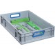 Boite EuroBox 432,400x300x320mmGriffe ouverte ,gris/bleu