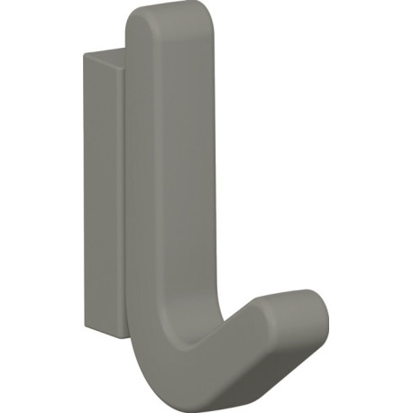 Crochet simple Ser.477 mat,élastique Plastique (TPU) 95 gris roche H.68mm HEWI