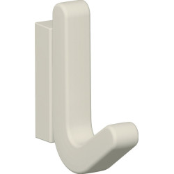 Crochet simple Ser.477 mat,élastique Plastique (TPU) 99 blanc pur H.68mm HEWI