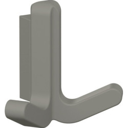 Crochet double Ser.477 mat,élastique Plastique (TPU) 95 gris roche H.69mm HEWI