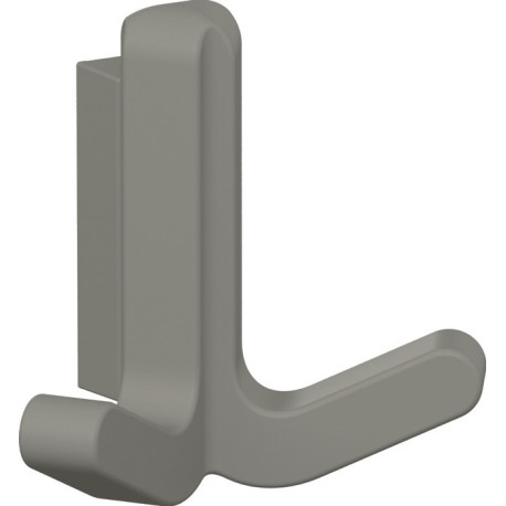 Crochet double Ser.477 mat,élastique Plastique (TPU) 95 gris roche H.69mm HEWI