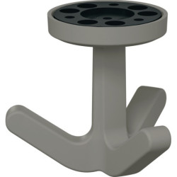 Crochet triple Ser.477 mat,élastique 95 gris roche H.69mm D.51mm HEWI