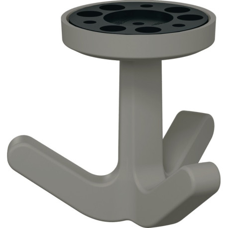Crochet triple Ser.477 mat,élastique 95 gris roche H.69mm D.51mm HEWI