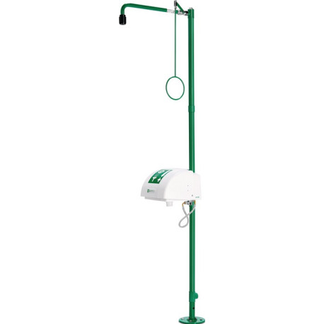Douche d'urgence ClassicLine avec deux pommeaux de douche, montage au sol, raccord 1/4 FF pouce