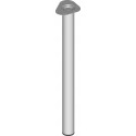 Pieds de meubles en acier tubulaire argenté .700mm rond .60mm (Par 4)