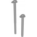 Pied argent 800-1200mm rond.50mm (Par 4)