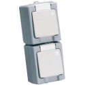 Interrupteur / prise de couran 2-fach, perpendiculaire AP/FR