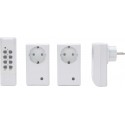 Prise avec télécommande IP20, blanc, 3+1,