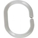 Anneau rideau de douche transparent, 12-er Set