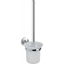 Wenko 22174100 Cuba Ensemble WC Acier Inoxydable/Verre Argent/Transparent 50 x 40 x 25 cm