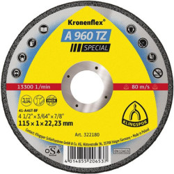 Disque à tronçonner A960TZ 125x1.0mm droit 25 pcs. en boîte plastique KLINGSPOR