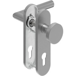 Poignée porte WE-Grt. ER 8 mm LS forme L. Court. PZ forme L. Court. PZ
