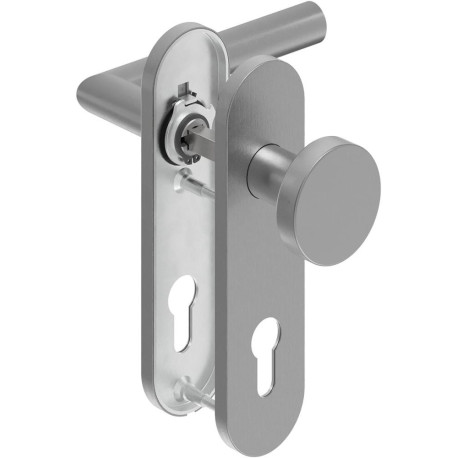 Poignée porte WE-Grt. ER 9 mm LS forme L. Court. FS. PZ forme L. Court. FS. PZ