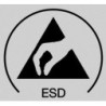 Siège de travail ESD Unitec 2. noir hauteur d'assise 440-620 mm rembourrage tissu. avec roulettes