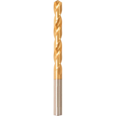 Foret hélicoïdal avec queue cylindrique, en acier à coupe rapide, type N, DIN 338, surface avec revêtement TiN, Ø h8 : 3,80 mm, Long. totale 75 mm