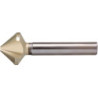 Fraise conique à lamer à pas inégal HSS ZrN 90Grad 10.40mm tige 3 faces BECK