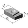 Plaque filetée type 40/22 acier inoxydable A4 M12 (Par 100)