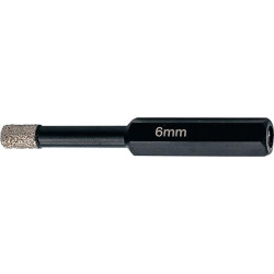 Mèche diamantée 6 mm. hexagonale avec cire de refroidissement FORTIS