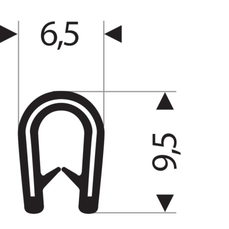 Protection d'arêtes flexible ronde. blanc-gris. 6.5x9.5 mm. Zone de serrage 1.0-2.0mm. 50m FORTIS (Par 50)