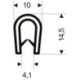 Protection d'arêtes flexible ronde. noir. 10x14.5 mm. Zone de serrage 1.0-4.5mm. 10m FORTIS (Par 10)