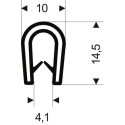 Protection d'arêtes flexible ronde. noir. 10x14.5mm. Zone de serrage 1.0-4.5mm. 25m FORTIS (Par 25)