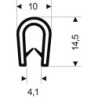 Protection d'arêtes flexible ronde. blanc gris. 10x14.5 mm. Zone de serrage 1.0-4.5mm. 10m FORTIS (Par 10)