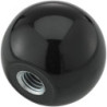 Bouton sphérique DIN319 Duroplast. Forme E. 40mm. M10. Contenu : 5 pièces FORTIS