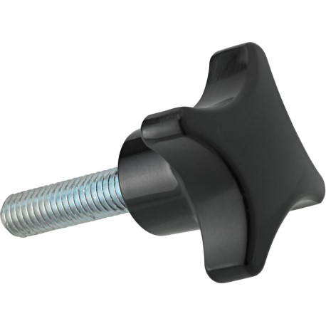 Poignée en croix DIN6335A Duroplast. Forme L. 32mm. M 6x30. Contenu : 5 pièces FORTIS