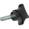 Poignée en croix DIN6335A Duroplast. Forme L. 40mm. M 8x30. Contenu : 5 pièces FORTIS
