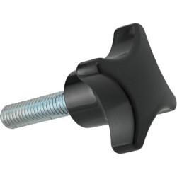 Poignée en croix DIN6335A Duroplast. Forme L. 50mm. M 10x40. Contenu : 3 pièces FORTIS