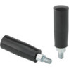 Poignée cylindrique 0612 Duroplast. 0612. 23mm M 8x12. pivotant. Contenu : 2 pièces FORTIS