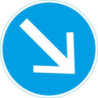 Panneau VKZ.222 Ronde 600mm sens de circulation à droite Label de qualité RAL film RA1