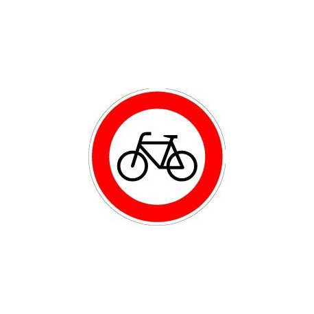 Panneau VKZ.254 Ronde 600mm Interdiction aux cyclistes Label de qualité RAL feuille RA1