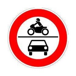 Panneau VKZ.260 Rond 600mm Interdit aux véhicules motorisés et aux véhicules à moteur Label de qualité RAL film RA1