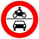 Panneau VKZ.260 Rond 600mm Interdit aux véhicules motorisés et aux véhicules à moteur Label de qualité RAL film RA1