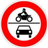 Panneau VKZ.260 Rond 600mm Interdit aux véhicules motorisés et aux véhicules à moteur Label de qualité RAL film RA1