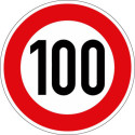 Panneau VKZ.274-100 Rond 600mm 100 km/h Label de qualité RAL film RA1
