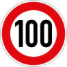 Panneau VKZ.274-100 Rond 600mm 100 km/h Label de qualité RAL film RA1