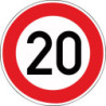 Panneau VKZ.274-20 Rond 600mm 20 km/h Label de qualité RAL film RA1